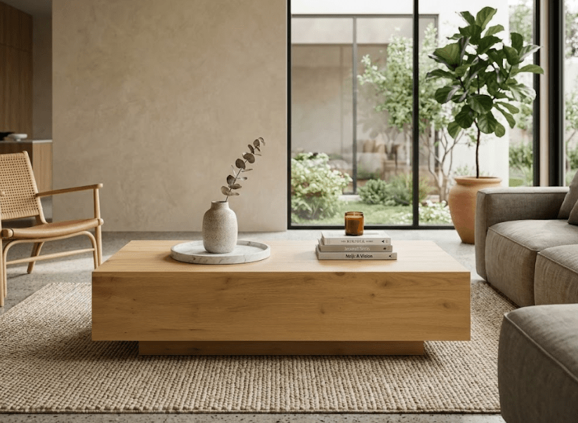Mesa de centro CUBO 426 – Diseño cúbico de madera - Manuel Interiorismo
