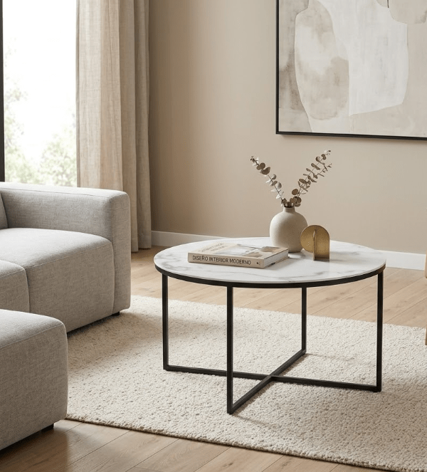 Mesa de centro REDON de mármol - Manuel Interiorismo