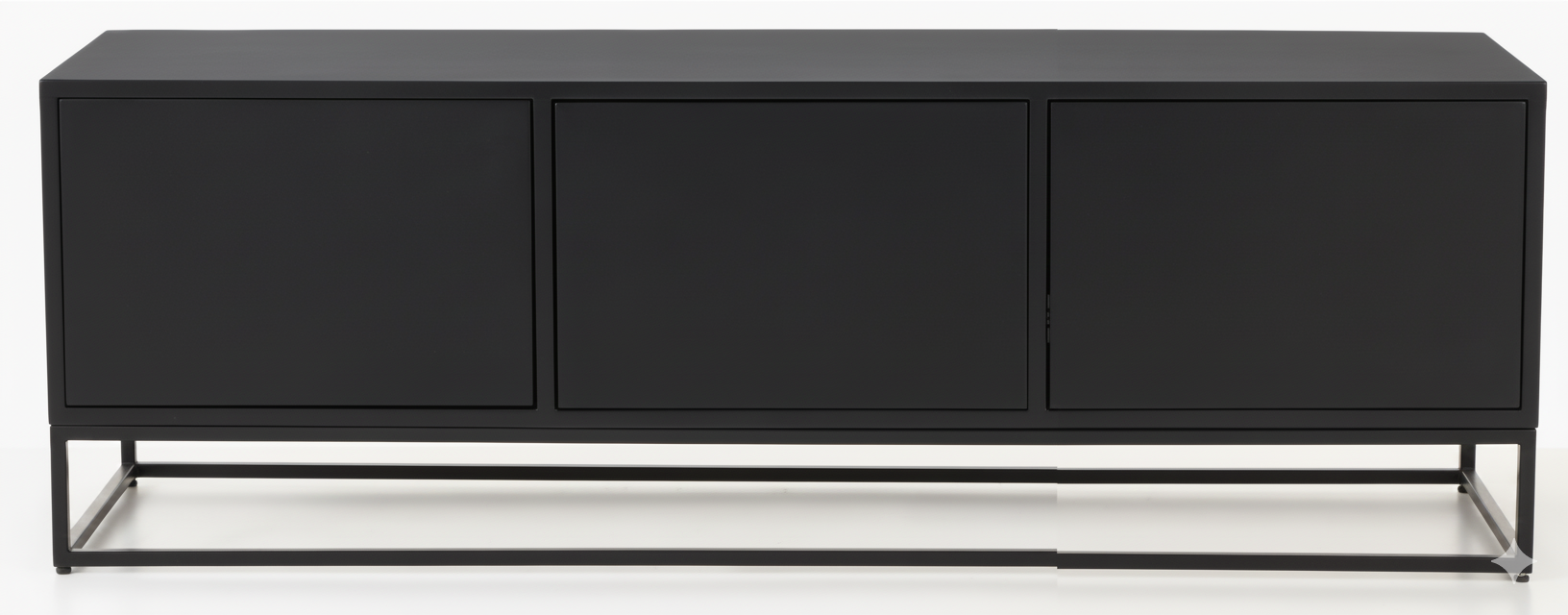 Mueble TV LOP 3 puertas con bancada de hierro en chapa roble – mueble TV a medida madera | Look Vintage