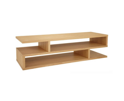 Mueble TV ASTRA de madera de roble a medida con diseño abierto