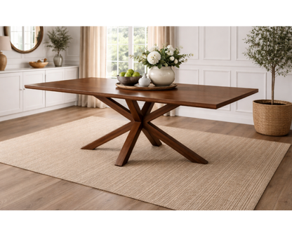 Mesa de comedor AGORA de madera de pino con tapa de 40 mm a medida