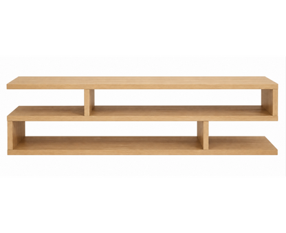 Mueble TV ASTRA de madera de roble a medida con diseño abierto