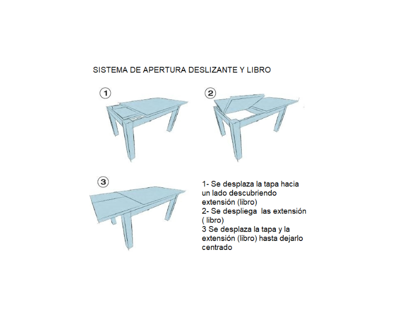 Mesa de comedor AIRUT de madera de pino con palillería fija o extensible