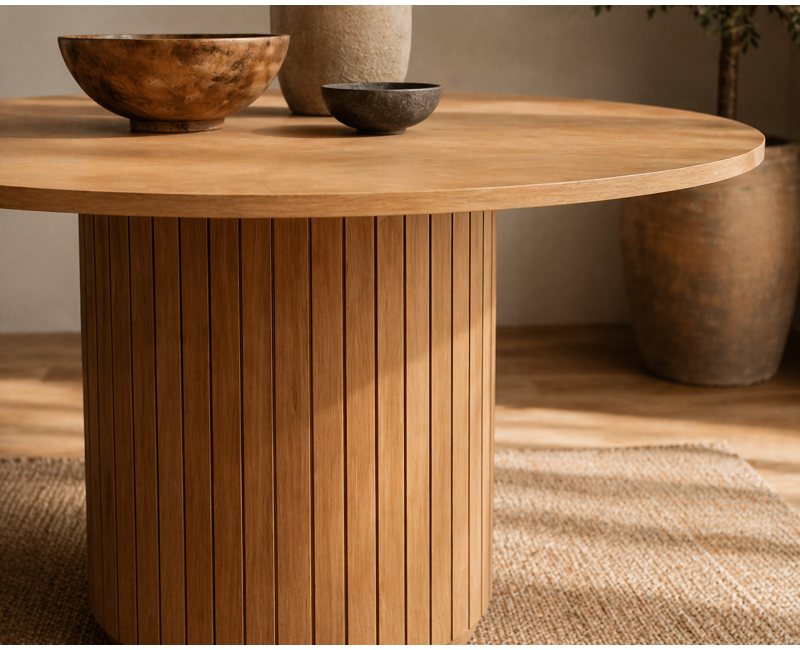 Mesa RILBA de comedor redonda RILBA en madera de roble a medida