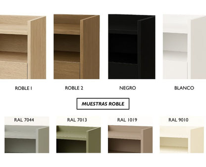 Mueble TV CARRO de madera de roble a medida con diseño limpio y estructura maciza