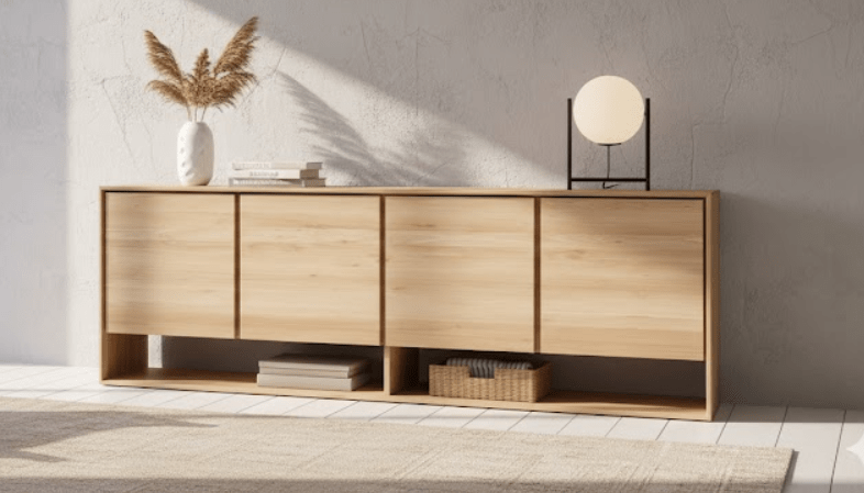 Aparador KALKU 4 puertas en chapa roble a medida - Manuel Interiorismo