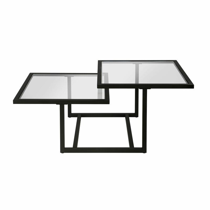 Mesa centro ALLEGRA doble altura de cristal y hierro vista 5 – mesa de centro a medida madera | Look Vintage