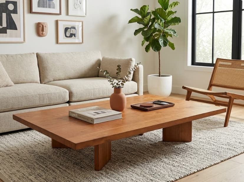 Mesa centro ALTOZANO de roble tipo bancada baja - Manuel Interiorismo