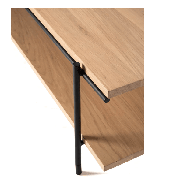 MESA CENTRO DEMA – Tapa roble natural + estructura hierro - Manuel Interiorismo