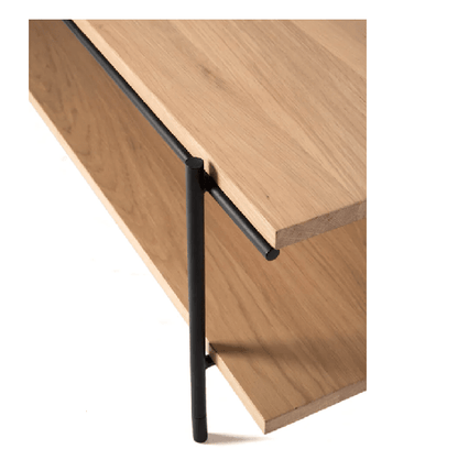 MESA CENTRO DEMA – Tapa roble natural + estructura hierro - Manuel Interiorismo