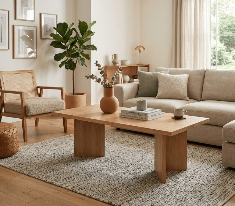 Mesa centro VALBUENA roble natural - Manuel Interiorismo