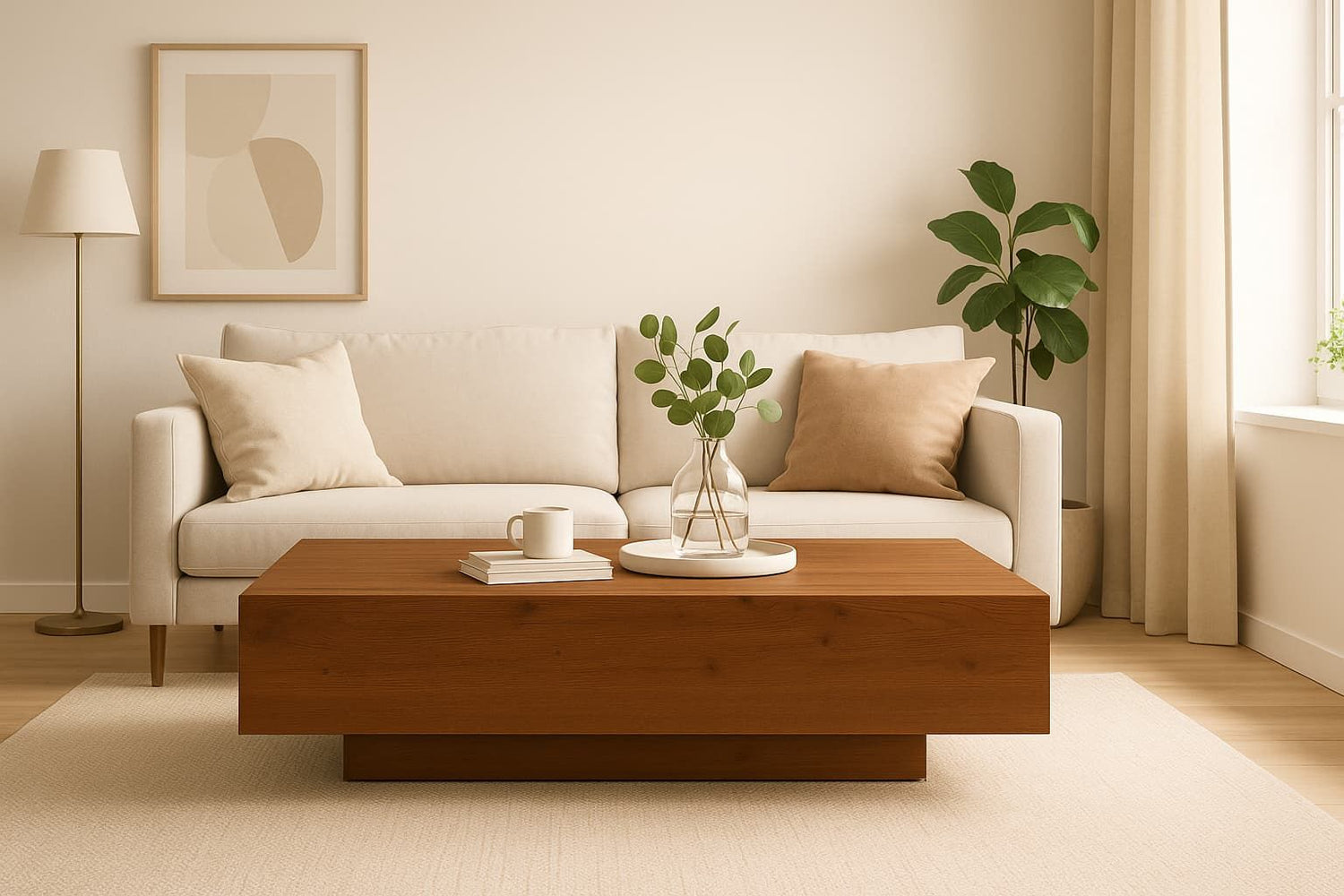 Mesa de centro CUBO 426 – Diseño cúbico de madera - Manuel Interiorismo
