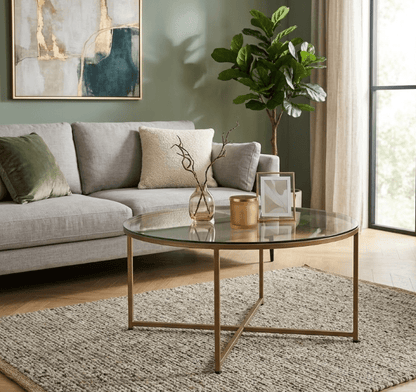Mesa de centro REDON de cristal - Manuel Interiorismo