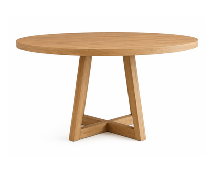 Mesa NAREL de comedor redonda en madera de roble a medida