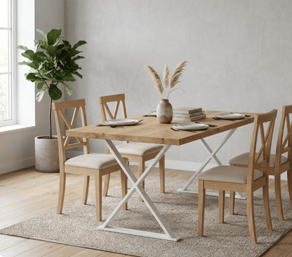 Mesa PARÍS de comedor industrial – Chapa de roble y hierro a medida - Manuel Interiorismo