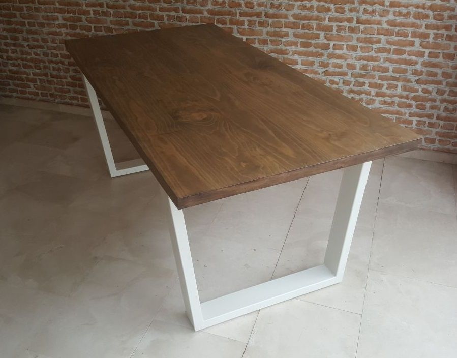 Mesa ROSAL de Comedor Industrial – Chapa de Roble y Hierro a Medida - Manuel Interiorismo