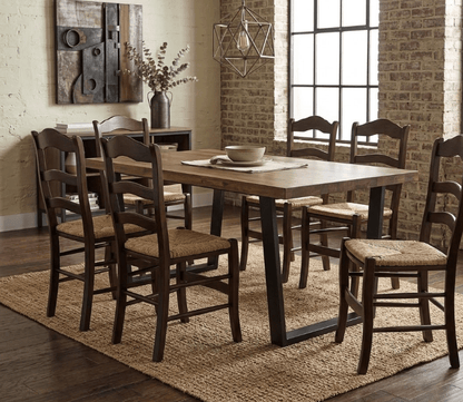 Mesa ROSAL de Comedor Industrial – Chapa de Roble y Hierro a Medida - Manuel Interiorismo