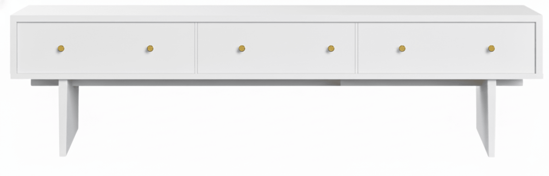 Mueble TV BONIT 3 cajones en chapa roble - Manuel Interiorismo