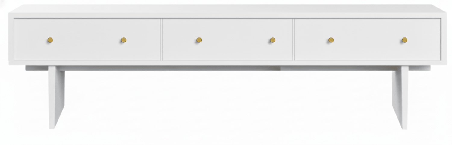 Mueble TV BONIT 3 cajones en chapa roble - Manuel Interiorismo