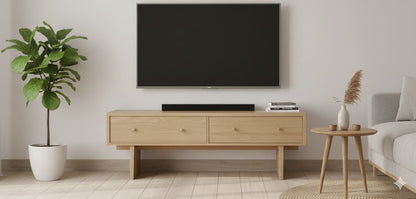 Mueble TV BONIT en chapa roble a medida con cajones detalle – mueble TV a medida madera | Look Vintage