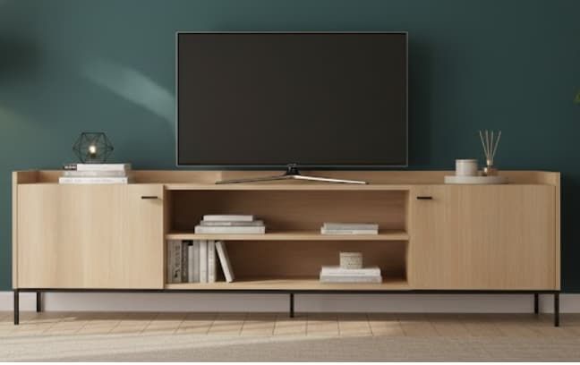 Mueble TV LAVORA B/H grande detalle – mueble TV a medida madera | Look Vintage