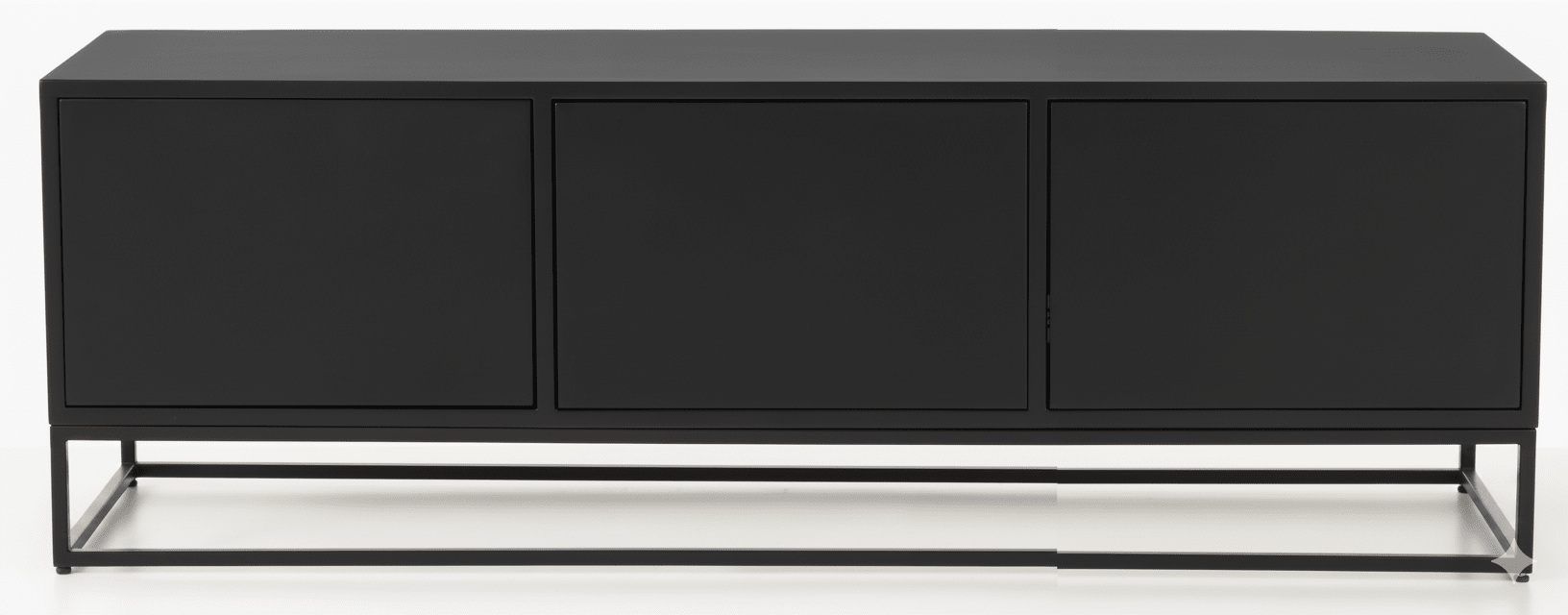 Mueble TV LOP 3 puertas con bancada de hierro en chapa roble - Manuel Interiorismo