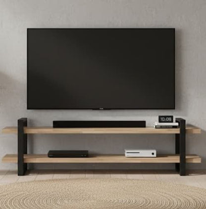 Mueble TV MULTI en chapa roble y hierro - Manuel Interiorismo