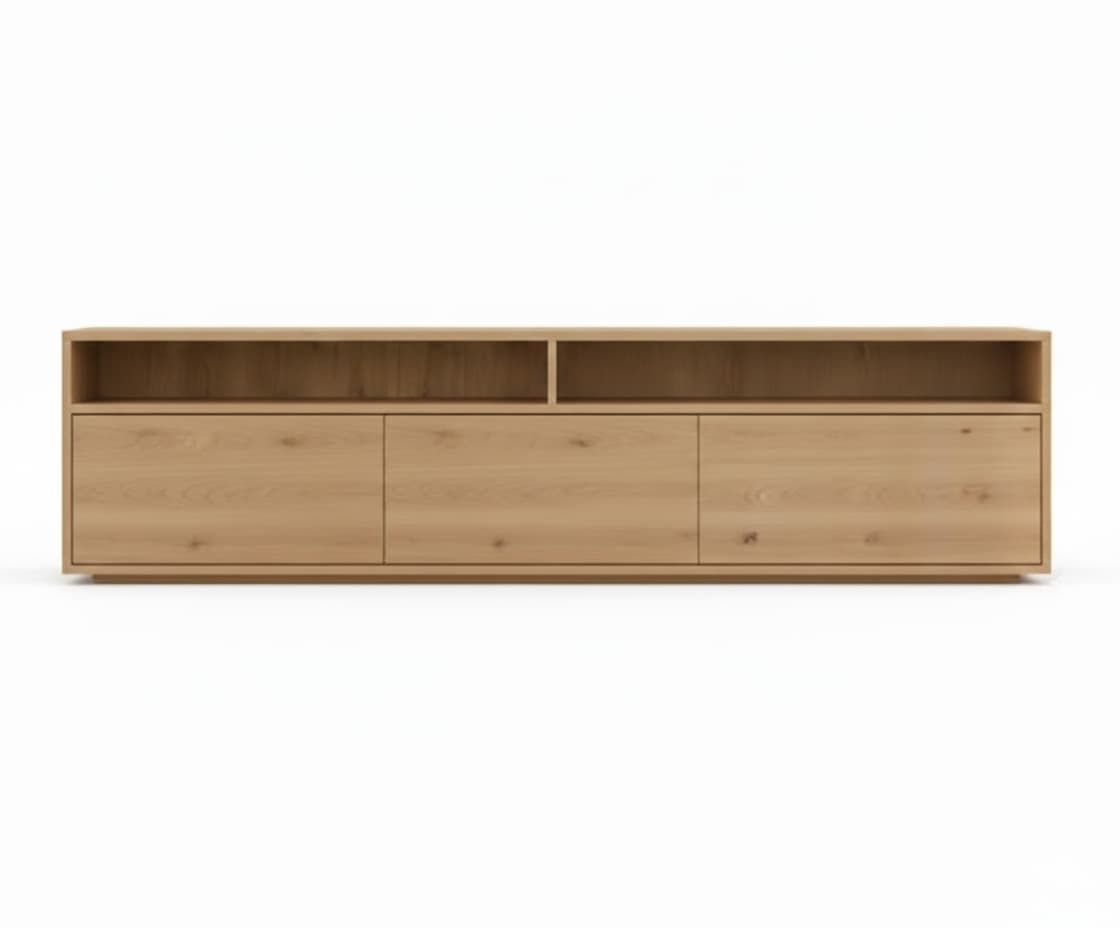 Mueble TV NIVORA 3 puertas en chapa roble - Manuel Interiorismo