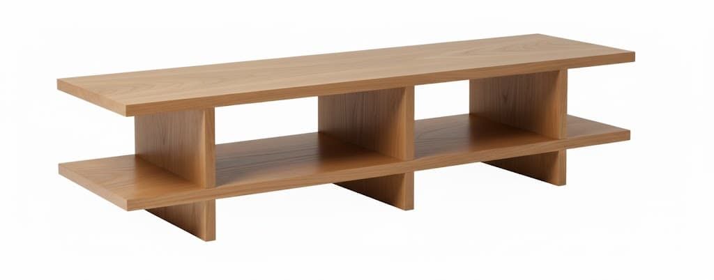 Mueble TV NUEL en chapa roble a medida 150-180 - Manuel Interiorismo