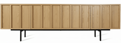 Mueble TV PALI 4 puertas con bancada de hierro en chapa roble - Manuel Interiorismo