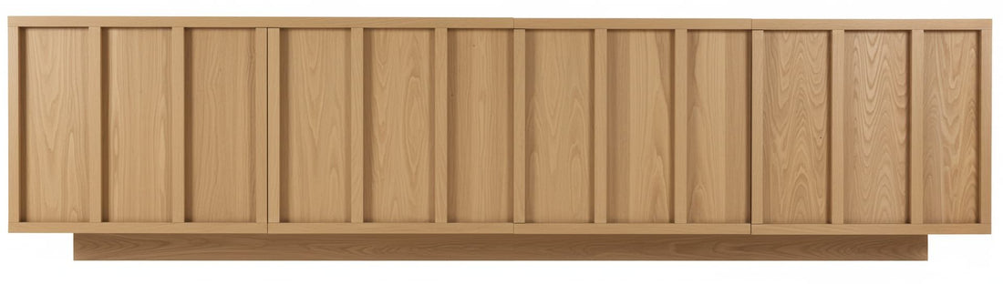 Mueble TV PALI 4 puertas con zócalo en madera de roble - Manuel Interiorismo